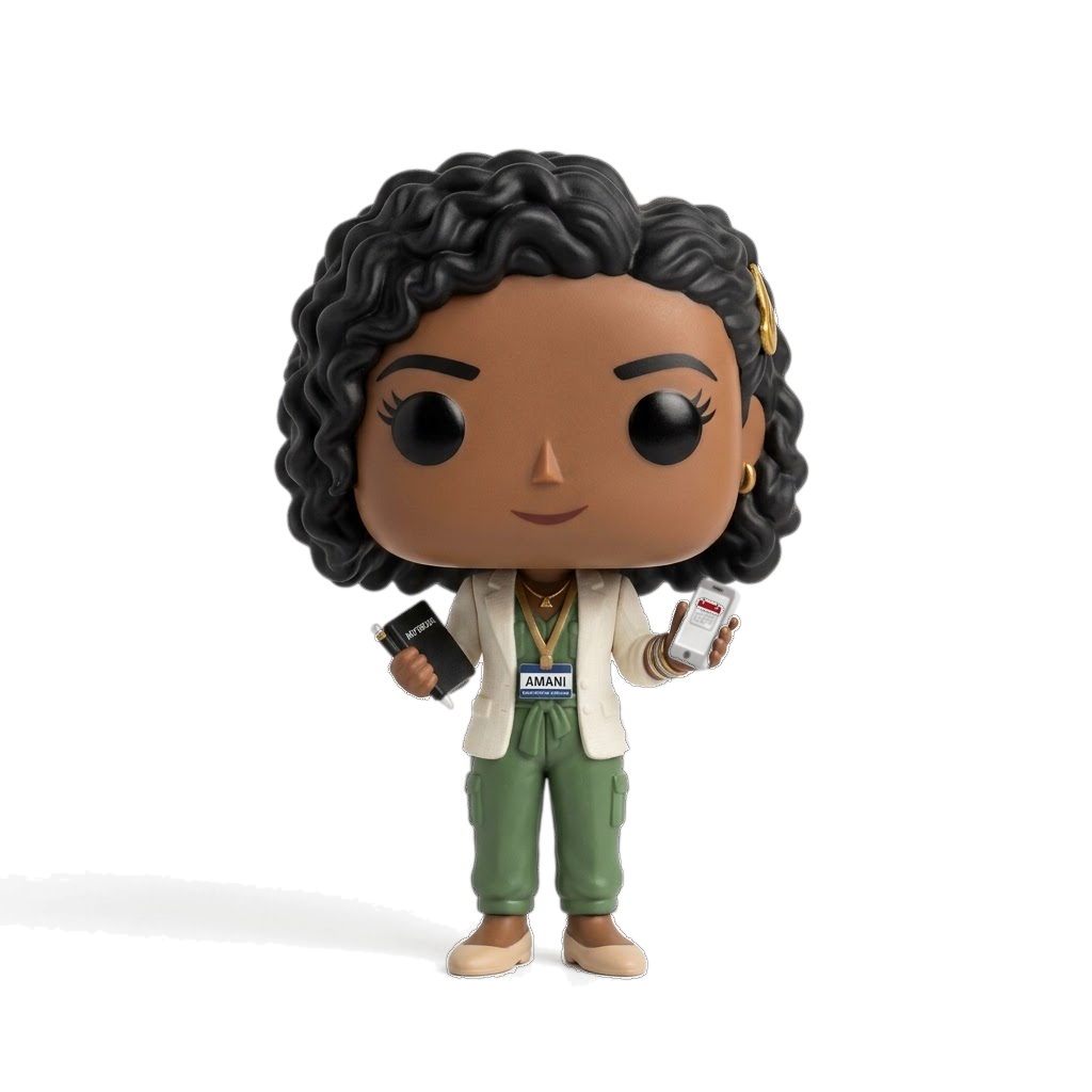 Amani, assistante de direction de Oya, figurine 3D