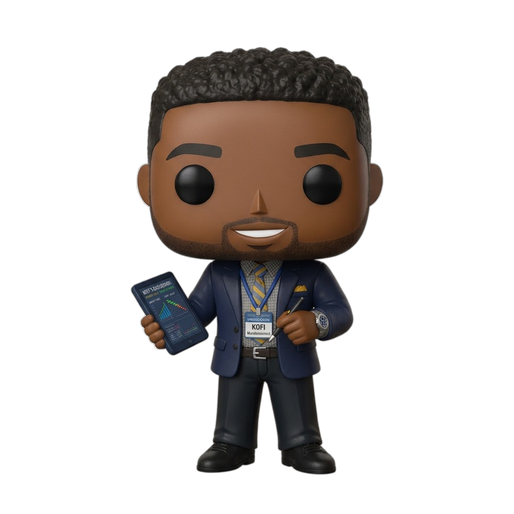 Kofi, chef de projet de Oya, figurine 3D
